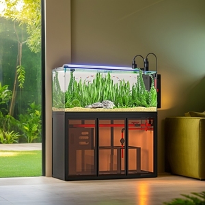 Industriële Stijl Open Zicht Aquascape <span class=keywords><strong>Aquarium</strong></span> Kant Overloop Sump Filter Tank Onderhoudsarm Rivierbeek Ecosysteem Voor Vissen - Product Image 2