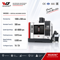 Centre d'usinage vertical CNC haute efficacité WOJIE VMC850 pour le fraisage de supports en aluminium