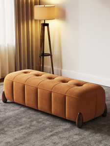 Modern Tufted Fabric Ottoman Footstool Upholstered Bench <b>Seat</b> for Bedroom Living Room - Product Image 5