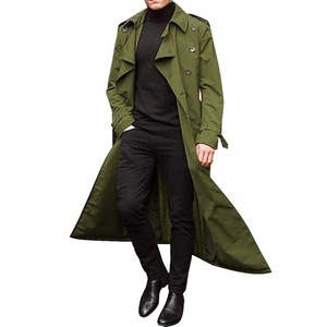 2022 Wide Lapel Double Breasted Windbreak Solid Color Casual Fall <strong>Coat</strong> <strong>Trench</strong> <strong>Coat</strong> Men Long Plus Size Men's <strong>Coats</strong> - Product Image 1