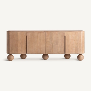 Natural Mango Wood <b>Sideboard</b> Cabinet with 4 Doors - Product Image 2