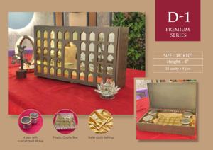 handmade Premium Resin Gift <b>Box</b> D-1 18x10 Inch 16 Cavity With 4 Jars Handmade Carved Rectangle Satin Cloth Setting - Product Image 3