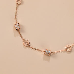 Luxury 18 Gold Plated S925 Sterling Silver Zircon Small <strong>Waist</strong> Geometric Adjustable Women's <strong>Bracelet</strong> - Product Image 3