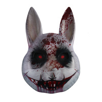 Masque d'Halloween effrayant, masque de lapin sanglant, masque à oreilles de lapin, accessoire de maquillage pour fête cosplay