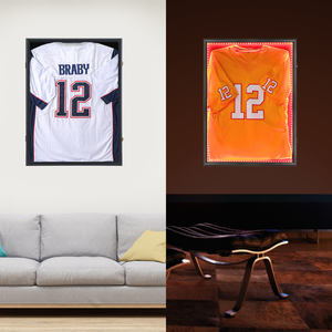 Cadre de présentation en boîte à ombre pour maillot de basket-ball, montage mural, noir, 24x32, écologique, durable, cadre photo, lumières LED colorées - Product Image 4