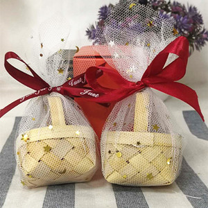 Astillas de madera personalizadas tejidas a mano apilables de madera pequeñas cestas de regalo de flores caseras para fiestas y bodas - Product Image 1