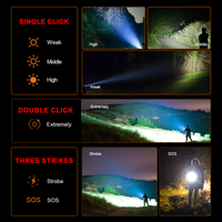 Linterna High Lumens Power Display Self Defence Lanterna Mini Usb Rechargeable Led Torche Lumière Tactique Lampe de Poche