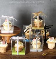 Boîte à gâteaux transparente Muffin Pâtisserie Gâteau Dessert Cuisson Emballage Boîtes à gâteaux en plastique