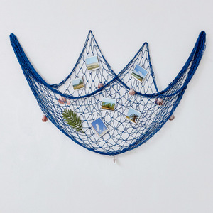 Mediterranean Decorative <b>Fishing</b> Net Blue Cotton Irregular Shape Home Decor Hanging Item Living Room Wall Decoration - Product Image 3