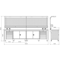 Établi industriel en métal résistant Proline Plus + Combo 3501 | Construction en acier de qualité supérieure par le fabricant turc