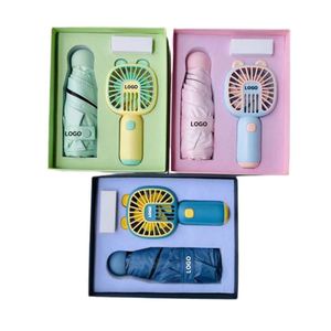 Ensemble cadeau pour filles en gros, 2 pièces, éventail et mini parapluie, pour femmes, joyeux anniversaire, pour promotion - Product Image 3