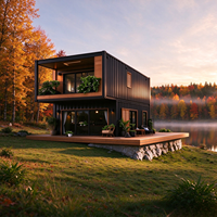 Maison modulaire préfabriquée en acier isolée de 40 pieds pour le camping en bord de lac, le tourisme écologique et la vie de villégiature