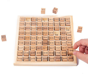 Kds giocattoli educativi 1-9 volte tavoli gioco da tavolo calcolare la formazione in legno giocattolo di matematica con vassoio - Product Image 4
