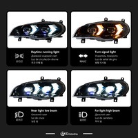 Modèle de voiture AKD pour BMW E70, phare LED 2007-2013, phares X5, feux de jour, clignotants, faisceau de route, projecteur Angel Eye, accessoires