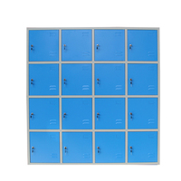 Armoire de rangement à 16 portes en métal avec revêtement en poudre pour serrure à clé pour étudiants