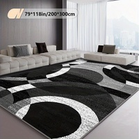 Tapis moderne antidérapant Noir Gris Simple Abstrait Géométrique Imprimé Léopard Design Maison Style nord-européen américain Machine