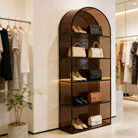 Vitrine ouverte anti-oxydation et anti-poussière en acrylique pour chaussures et sacs, présentoir haute capacité pour magasins de luxe