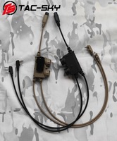 Adaptateur PTT TS TAC-SKY Version double passage RAC Ptt Casque tactique Airsoft Chasse Tir Protection auditive