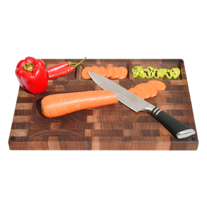 <span class=keywords><strong>Planche</strong></span> à découper en noyer <span class=keywords><strong>noir</strong></span> à grain transversal avec rainure pour les jus et bord naturel pour la cuisine - Product Image 5