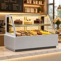 Vitrine à gâteaux en verre courbé, refroidissement maximal par air, contrôle numérique, dégivrage automatique