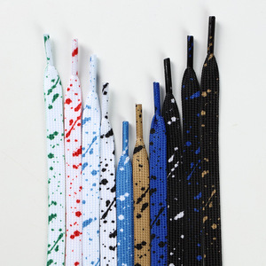 HF Creative Flat Canvas Sneaker Shoelaces Splash-ink Matching Board Shoes Durable Polyester Material for AJ1 Sneakers - Product Image 2