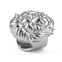 Bague Tête de Lion en Acier Inoxydable Plaqué Argent 925 Style Punk Bijou de Mode Masculin Design Animal Usage Quotidien Fête et Anniversaire