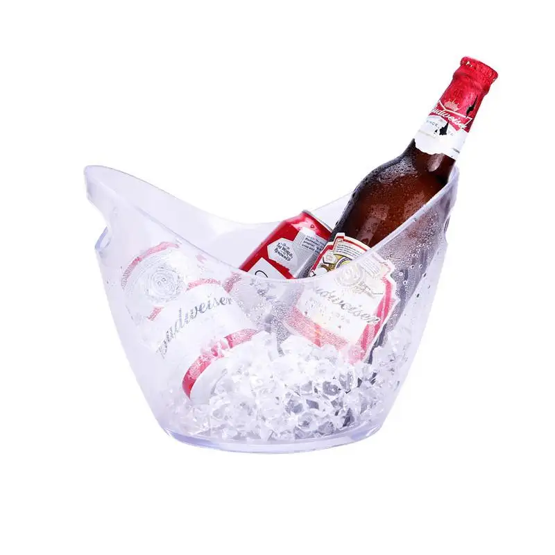 Secchiello per ghiaccio trasparente lingotto luminoso Champagne vino rosso birra 8 litri Ps in plastica acrilica secchiello per il ghiaccio portatile