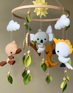 Koala bebé móvil animales australianos cuna móvil Koala canguro ornitorrinco cacatúa decoración de guardería natural - Product Image 6