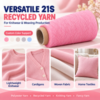 Benang Campuran Katun Daur Ulang Tuyi OST-332 21s Ramah Lingkungan OE Open End Spun Tube Yarn untuk Merajut Menenun Kaos Kaki Sarung Tangan