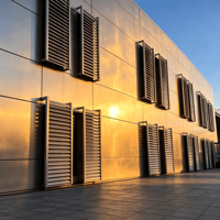 Volets de façade extérieurs en alliage d'aluminium à ouverture verticale, écologiques, design moderne, légers, durables, ventilés