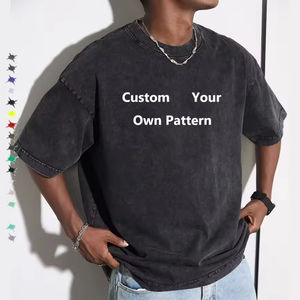 Custom Patroon Ronde Hals T-Shirt 100% Katoen Effen Design Casual Stijl 220 Gram Gebreide Stof Op Voorraad In De Verenigde Staten - Product Image 1