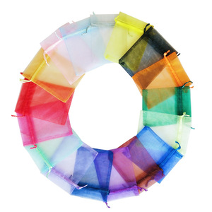 Stock en gros de pochettes en <span class=keywords><strong>organza</strong></span> colorées pour cadeaux de mariage, emballage de bijoux, sac à cordon, <span class=keywords><strong>sachet</strong></span>, logo, recyclable, violet, rose, blanc, <span class=keywords><strong>rouge</strong></span> - Product Image 6