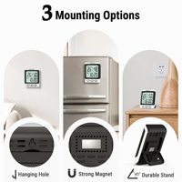 Hygromètre numérique TP152, thermomètre d'intérieur, mesureur d'humidité avec heure, jauge d'humidité ambiante avec capteur d'humidité, thermo-hygromètre