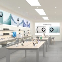 Conception intérieure personnalisée pour magasin de téléphonie mobile, comptoir de réparation de téléphones en bois, vitrine murale pour téléphones portables