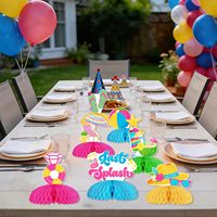 Decoraciones para Despedida de Soltera con Temática de Piscina, Centros de Mesa de Panal de Abeja 'Último Grito' y Decoración de Mesa Tropical para Suministros de Fiesta de Verano en la Playa