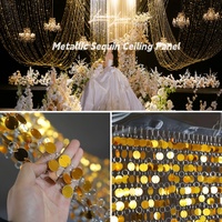 Rideaux de plafond suspendus pour salle de mariage de luxe, panneaux de plafond en sequins métalliques pour la décoration de la scène