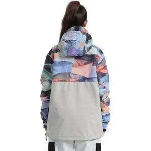 Chaqueta de Snowboard para Mujer, Impermeable 15k, Cortavientos, Aislada, Transpirable 10k, Cálida, para Esquí en Nieve, con Estampado Digital y Bloques de Color - Product Image 2