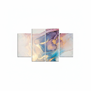 Shimmering Elegance: Printed <b>Canvas</b> Artwork of Blue Marble Glass <b>Wall</b> Decor,SET OF 4 <b>CANVAS</b> - Product Image 2