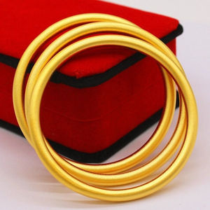 กำไลข้อมือทองคำชุบแบบด้าน 5 มม. งานฝีมือโบราณจาก<span class=keywords><strong>เวียดนาม</strong></span> ดีไซน์เรียบง่าย สำหรับผู้หญิง  กำไลแฟชั่นเสริมเสน่ห์ - Product Image 2