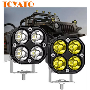 Đèn <span class=keywords><strong>LED</strong></span> TCYATO cho xe máy, đèn pha mini vuông 3 inch màu vàng trắng, đèn sương mù 4x4 off-road cho ô tô, SUV, 12V 24V - Product Image 1