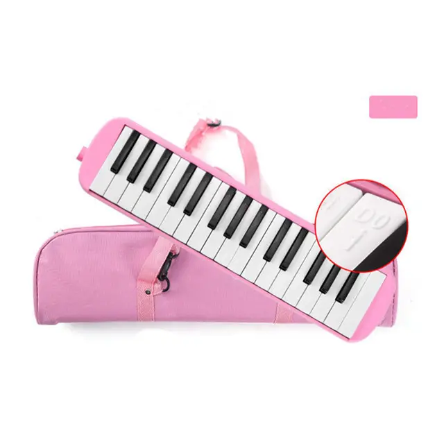 Pink melodica high quality school musical instrument 32key melodica for kids toy