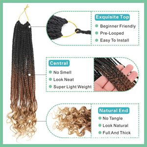 Perruque en cheveux synthétiques faits à la machine pour femmes africaines, tresses à trois brins, boucles, tresses sales, tresses en boîte, 18 pièces par paquet - Product Image 3