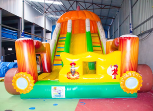 Château gonflable sur le thème de la citrouille d'Halloween avec toboggan et mur d'escalade, équipement de jeu commercial en PVC pour enfants - Product Image 3