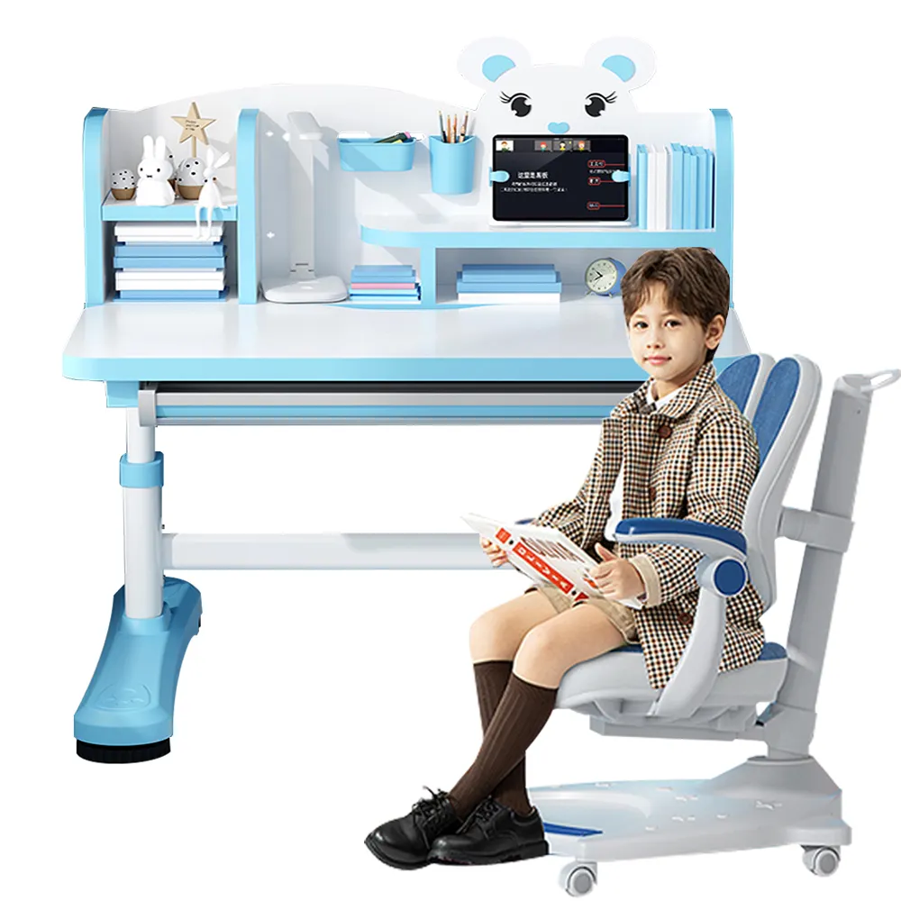 人間工学に基づいた子供たちの学習デスクホーム家具モダンな高さ調節可能な学習テーブルと子供たちの椅子