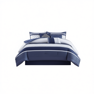 Set Copripiumino Moderno a Righe 7 Pezzi Misura Full in Poliestere, Decorazione Casa, Imbottito e Cucito, Lavabile in Lavatrice, Design Durevole - Product Image 1