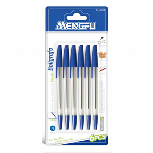 Ensemble de 6 stylos à bille bleus personnalisés en métal, pointe de 10 mm, écriture fluide, 0,5 mm, 0,7 mm, promotionnels, marque Mengfu, modèle M-0183, fabriqués en Chine - Product Image 2