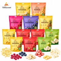 Fabrieksgroothandel Gefreeze-droogd Gemengd Fruit Geel Perzik Banaan Aardbei Vers Groen Gefreeze-droogd Fruit Snacks