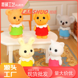 Figuras de animales del bosque en 3D, accesorios de resina para casa de muñecas en miniatura, decoraciones unisex para niños de 2 a 4 años - Product Image 4