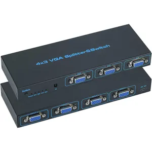 Justlink 4x3 VGA Splitter Switch 1920x1440 VGA Switcher 200Mhz Ancho de banda de video Compatible con TV Monitor PC