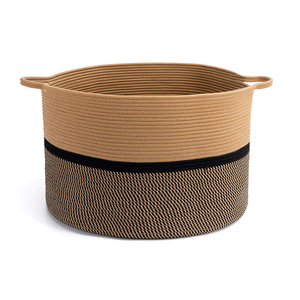 Home Cotton Rope storage basket Woven Extra-large size Laundry Basket with handle